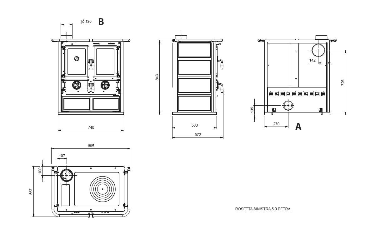 cooking stove Rosetta Sinistra Petra 5.0 from La Nordica